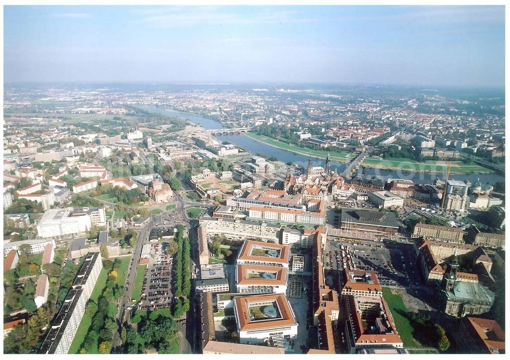 Dresden from above - Altmarkt-Galerie der ECE in der Dresdner Innenstadt.