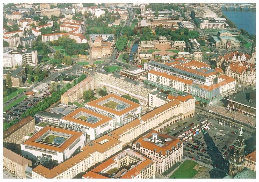 Aerial image Dresden - Altmarkt-Galerie der ECE in der Dresdner Innenstadt.