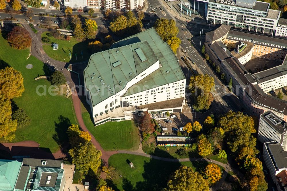 Essen from the bird's eye view: Opera house in Essen in the state North Rhine-Westphalia, Germany