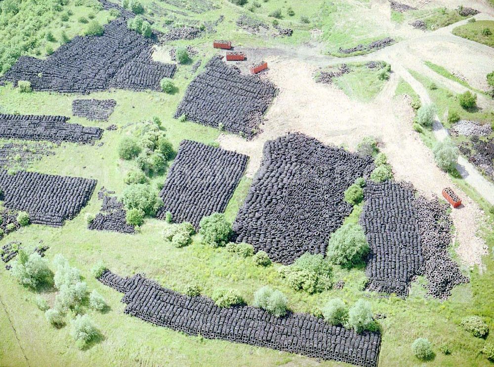 Bad Frankenhausen / Thüringen from the bird's eye view: Altreifendeponie bei Bad Frankenhausen.