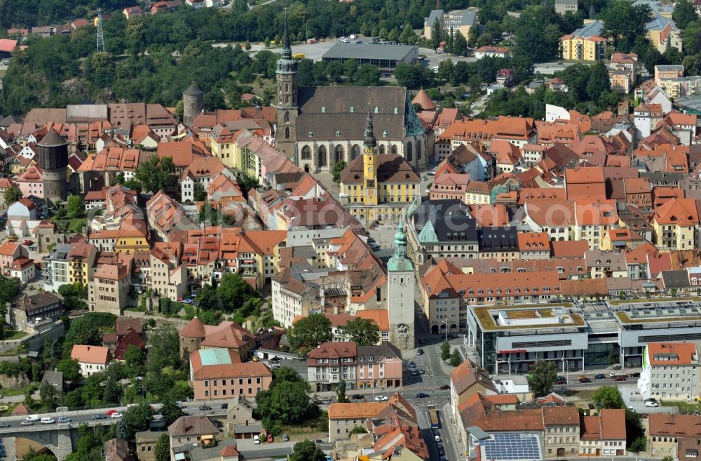 Bautzen from the bird's eye view: View of the historical centre of Bautzen in the state Saxony