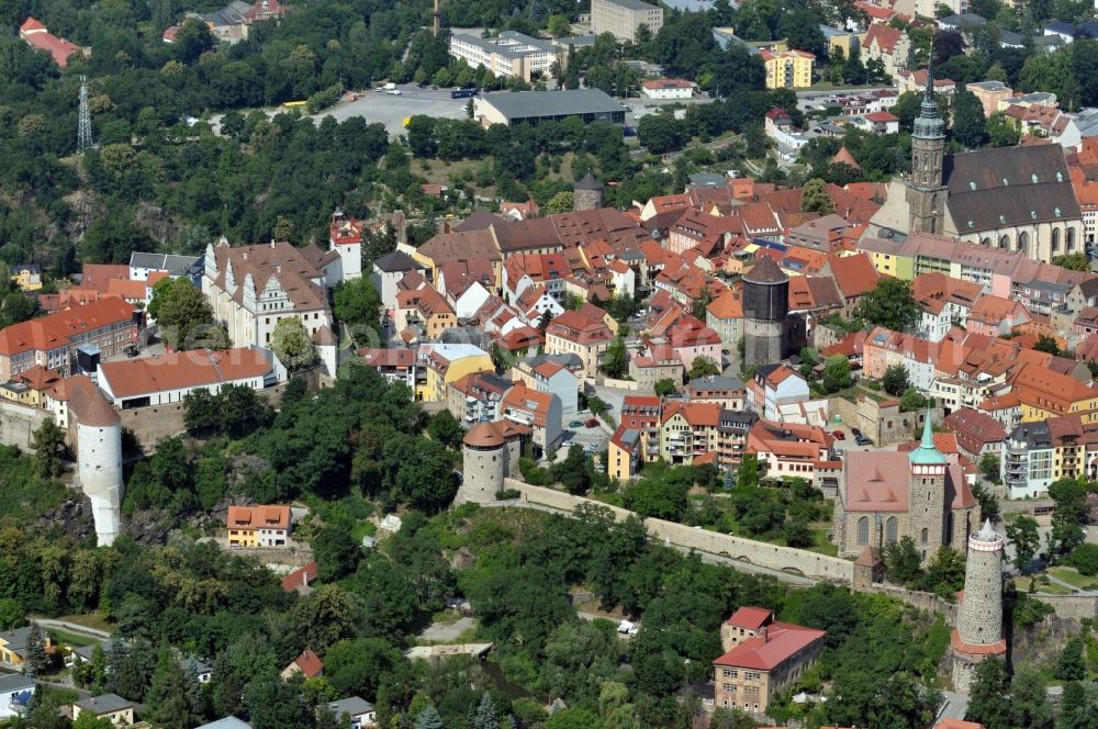 Bautzen from above - View of the historical centre of Bautzen in the state Saxony