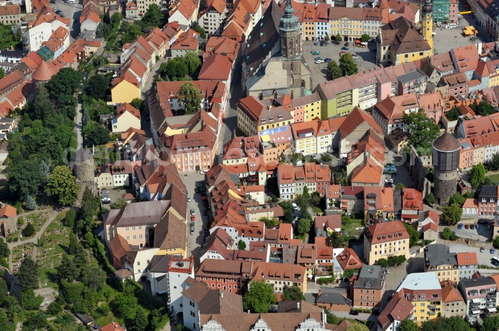 Bautzen from above - View of the historical centre of Bautzen in the state Saxony