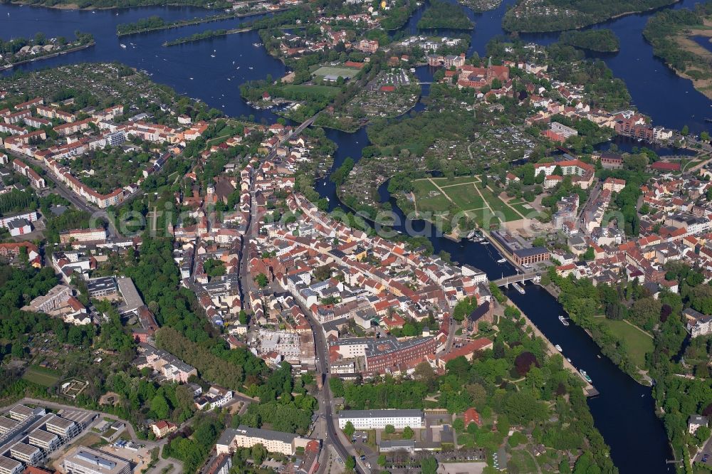 Brandenburg an der Havel from the bird's eye view: Historic centre in Brandenburg an der Havel in the state Brandenburg, Germany