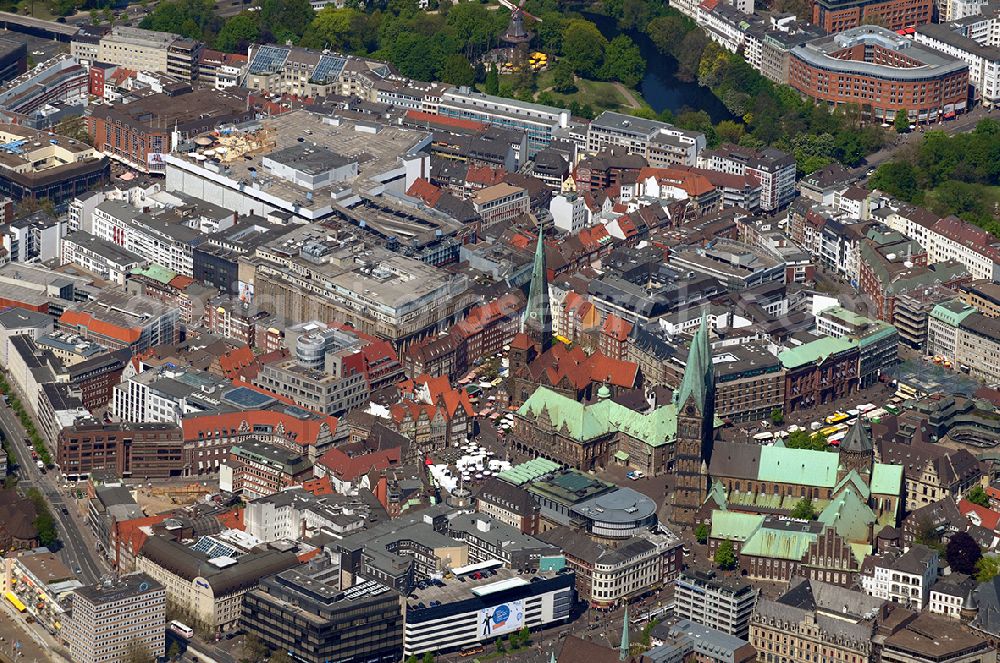 Bremen from above - View of the historical centre in Bremen in the homonymous state