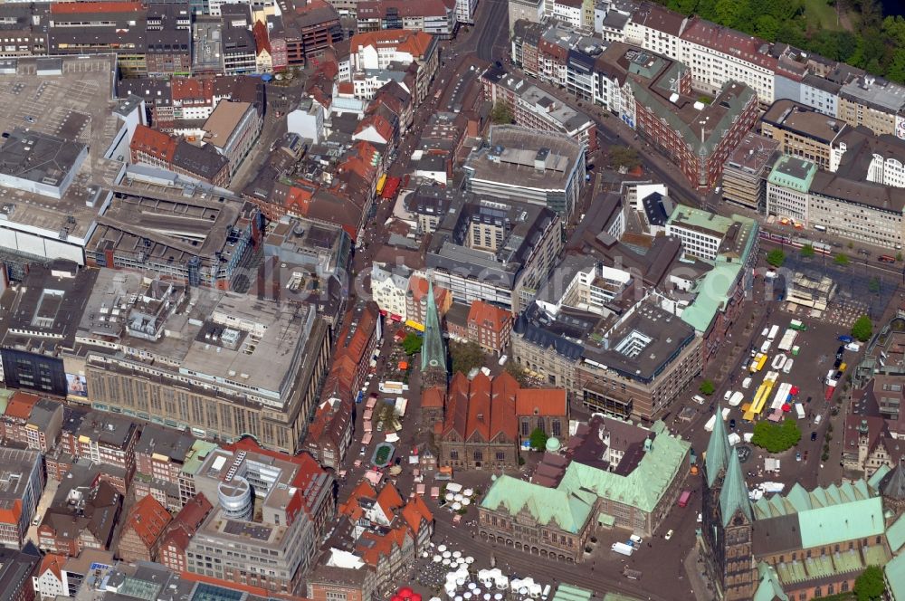 Bremen from above - View of the historical centre in Bremen in the homonymous state