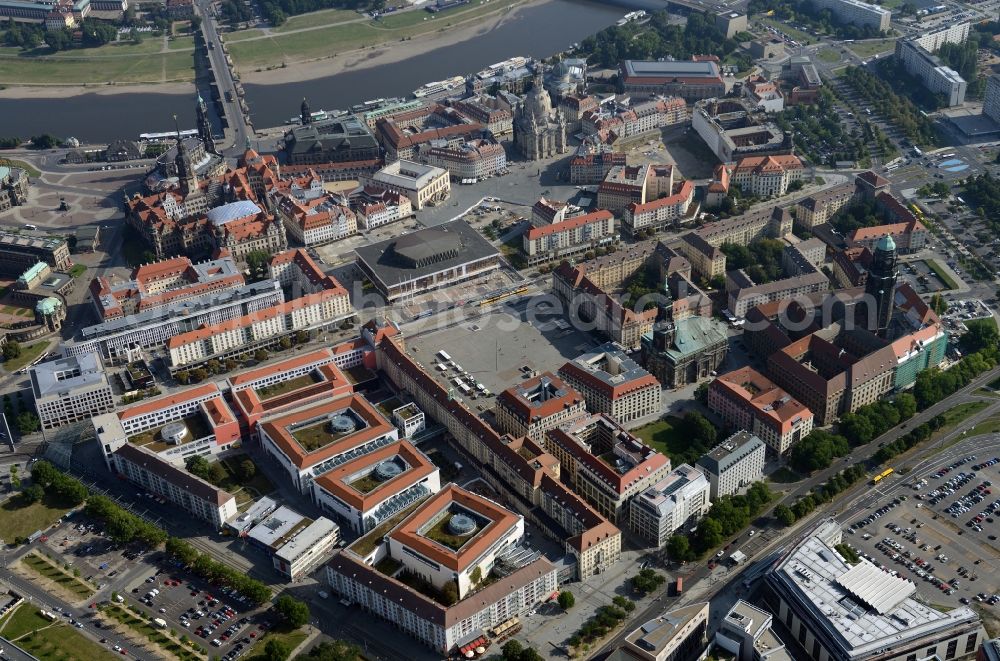 Dresden from above - View of the historic city in Dresden in the state Saxony
