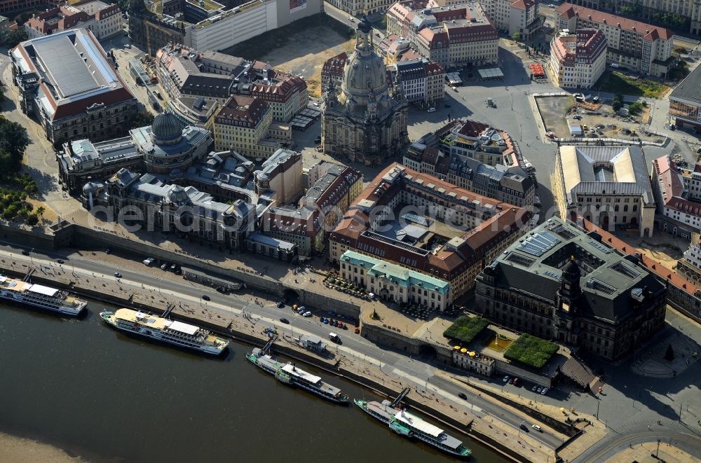 Dresden from above - View of the historic city in Dresden in the state Saxony