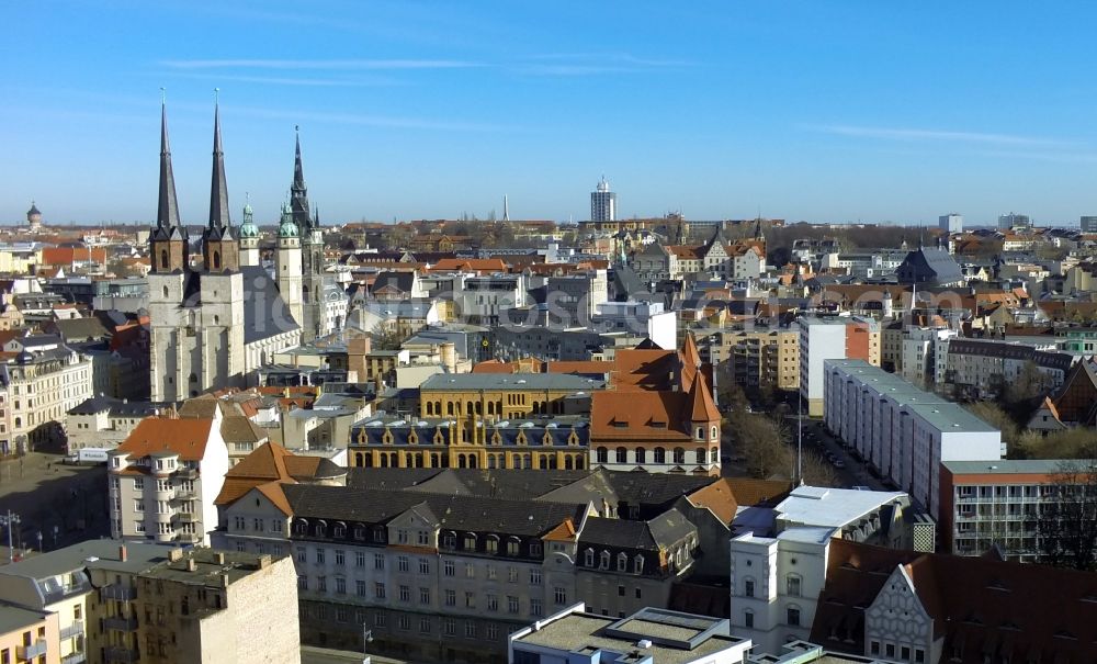 Aerial image Halle ( Saale ) - View of the historic center of Halle ( Saale ) in the state Saxony-Anhalt