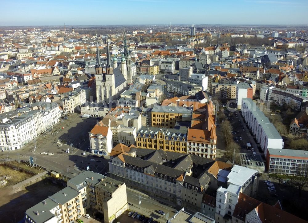 Aerial photograph Halle ( Saale ) - View of the historic center of Halle ( Saale ) in the state Saxony-Anhalt