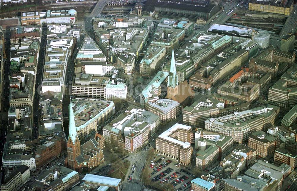 Aerial image Hamburg - Altstadt am Hamburger Hafen.