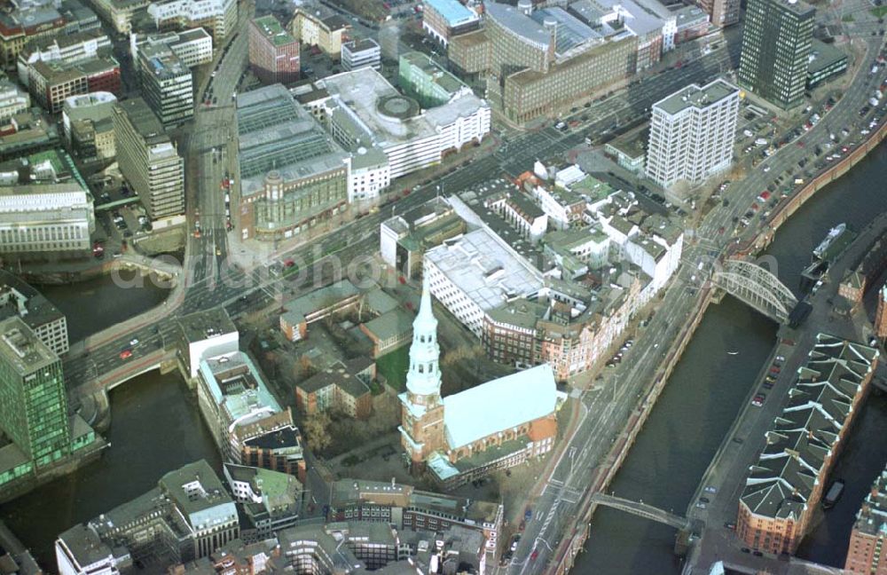 Hamburg from above - Altstadt am Hamburger Hafen.