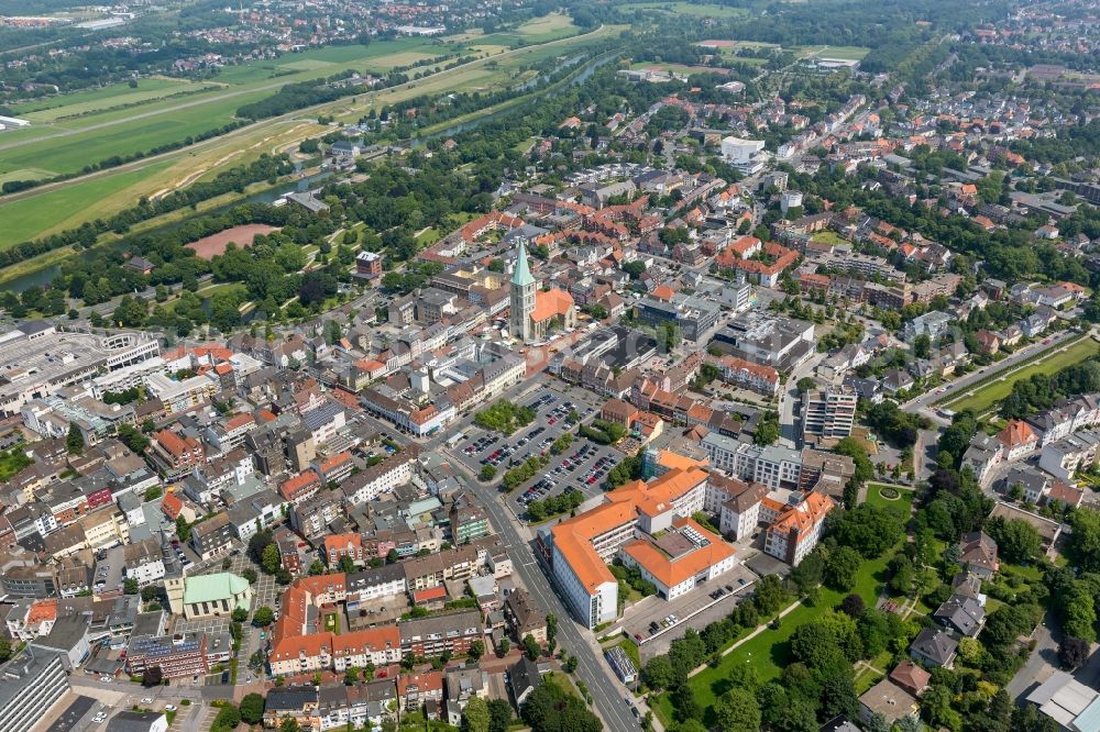 Hamm from the bird's eye view: View of the historic centre of Hamm in the state of North Rhine-Westphalia