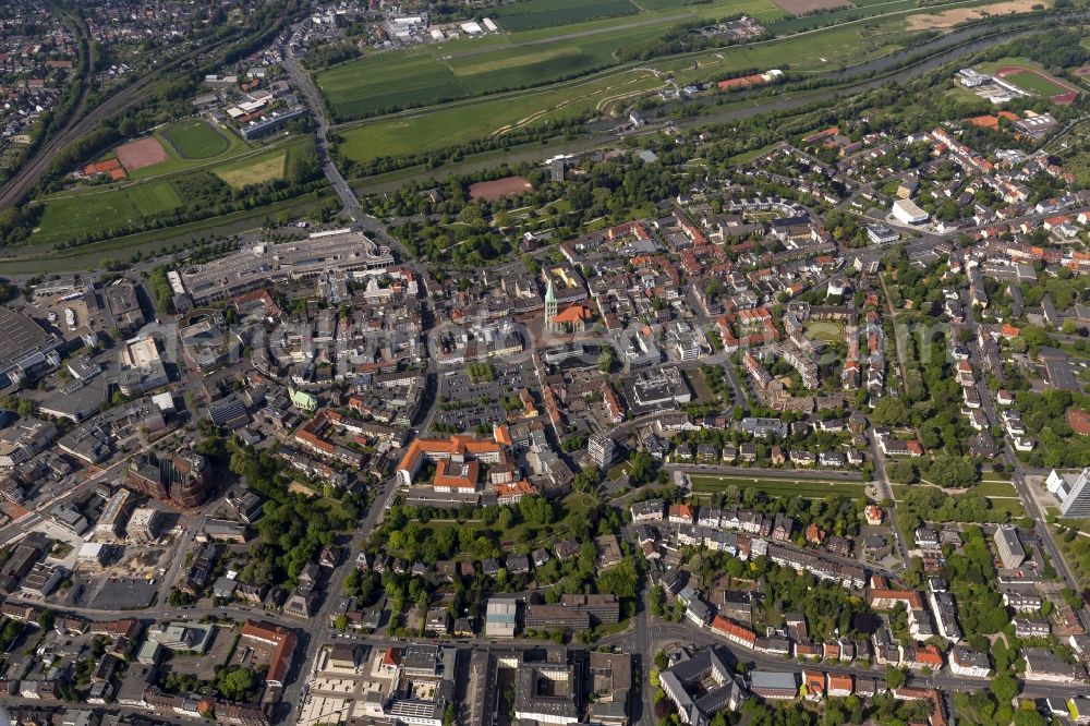 Hamm from above - View of the historic centre of Hamm in the state of North Rhine-Westphalia