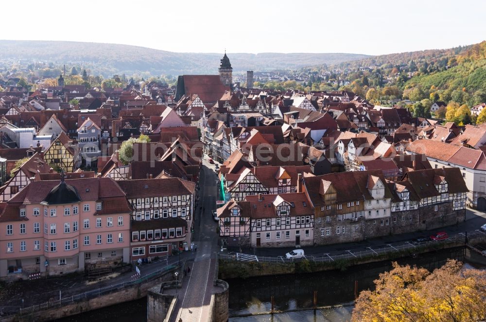 Aerial photograph Hann. Münden - Old town of Hann. Munden in Lower Saxony