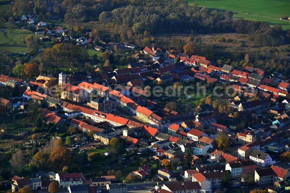 Liebenwalde from the bird's eye view: View of the historical center in Liebenwalde in the state Brandenburg