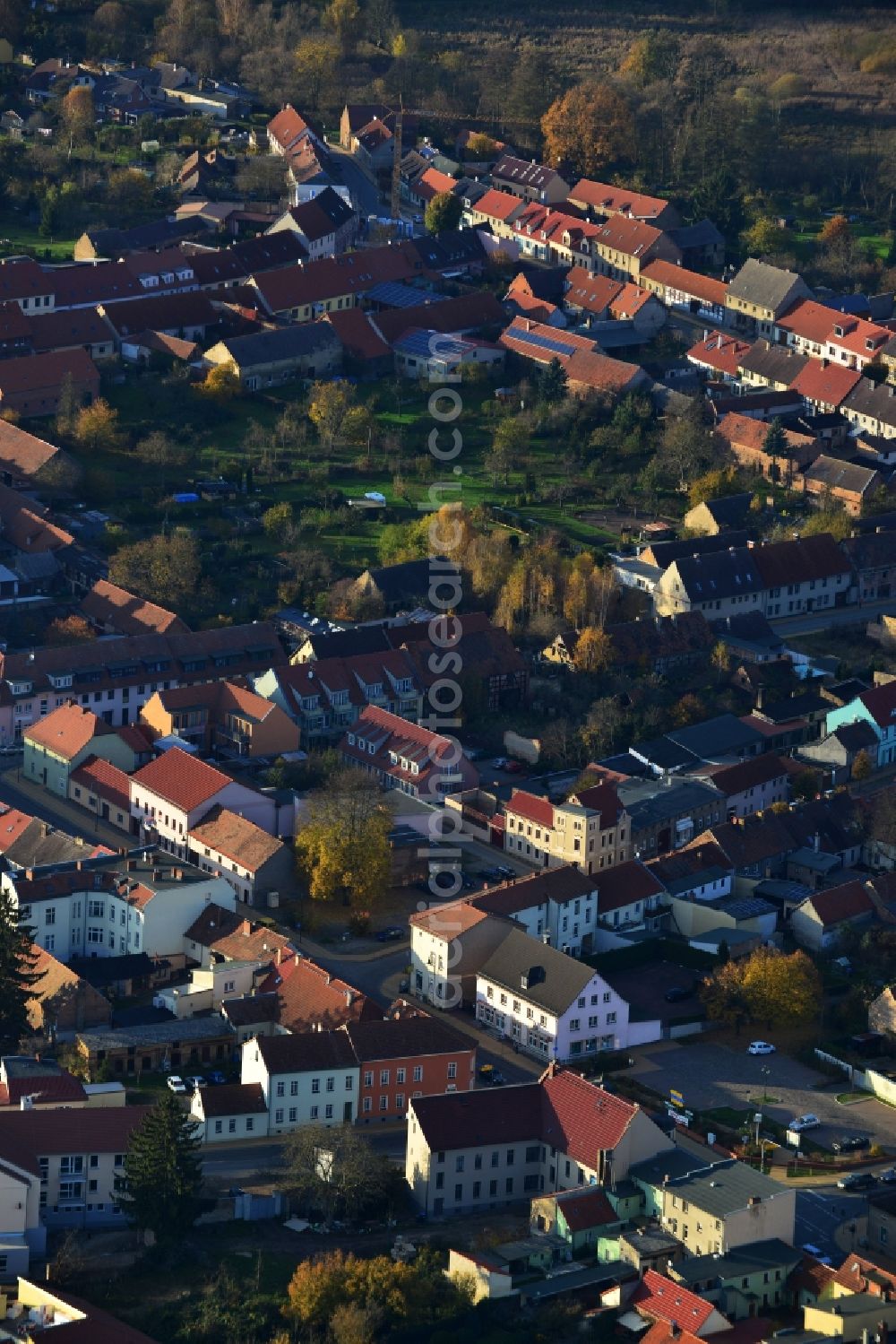 Aerial image Liebenwalde - View of the historical center in Liebenwalde in the state Brandenburg