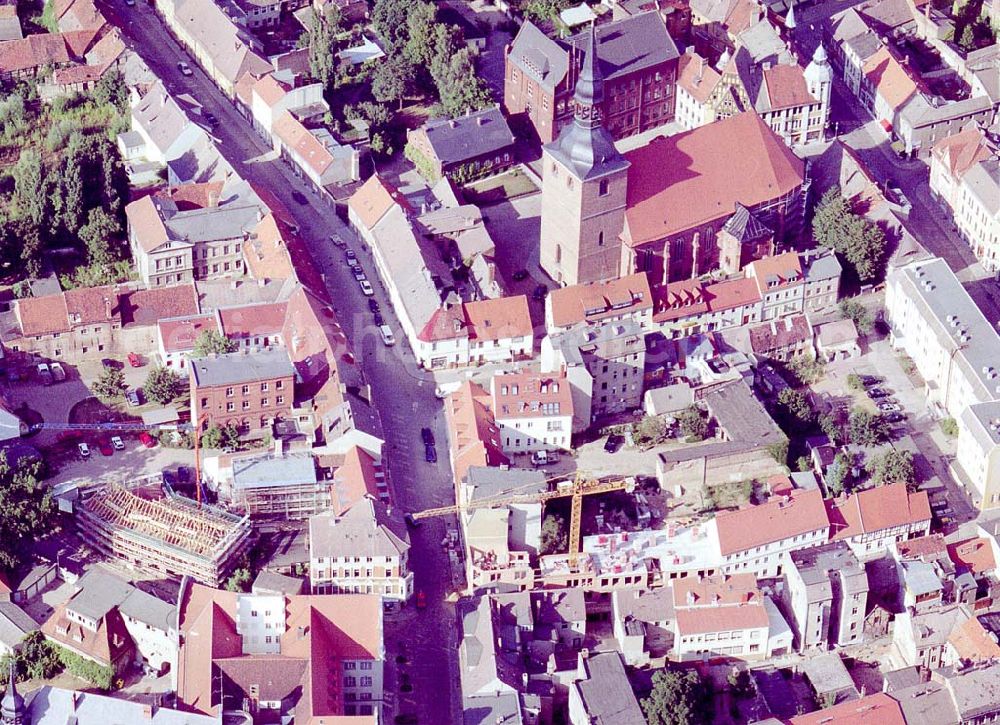 Nauen / Brandenburg from the bird's eye view: Altstadt von Nauen / Brandenburg.