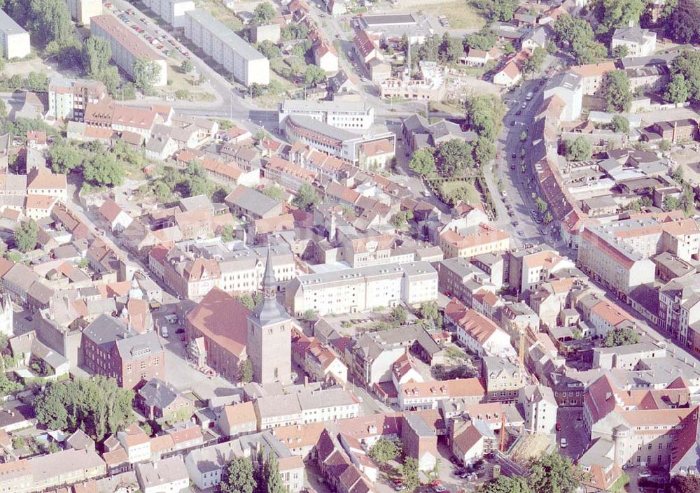 Aerial photograph Nauen / Brandenburg - Altstadt von Nauen / Brandenburg.