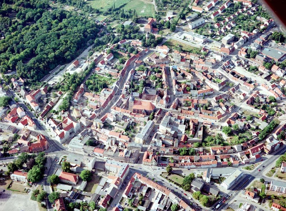 Aerial photograph Nauen / Brandenburg - Altstadt von Nauen / Brandenburg.