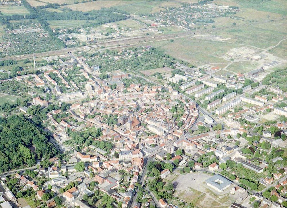 Nauen / Brandenburg from above - Altstadt von Nauen / Brandenburg.