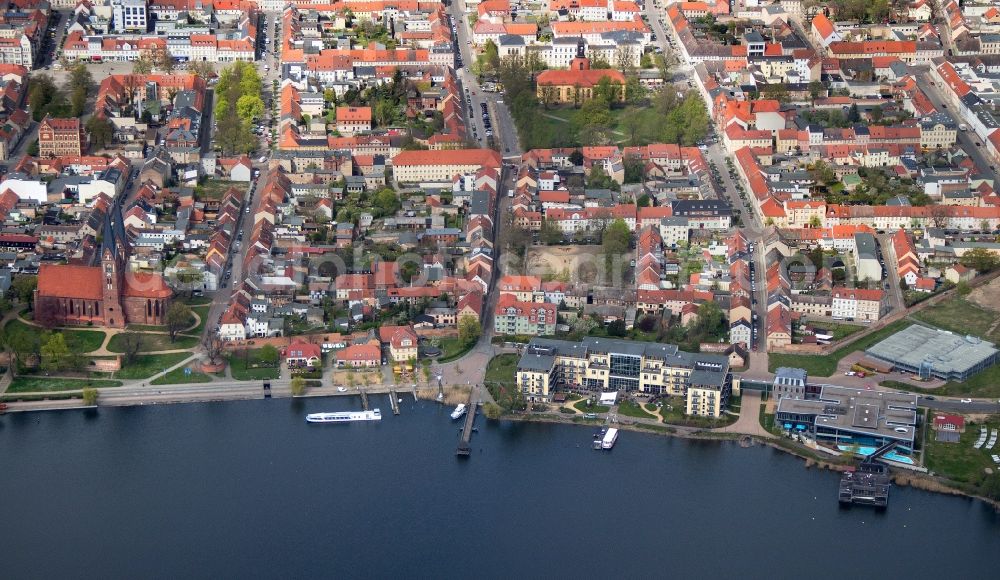 Neuruppin from the bird's eye view: Old Town on the banks of Lake Ruppin in Neuruppin in Brandenburg