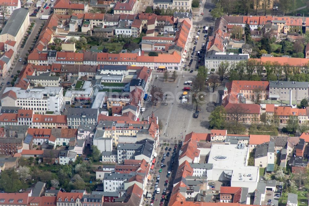 Neuruppin from the bird's eye view: Old Town on the banks of Lake Ruppin in Neuruppin in Brandenburg