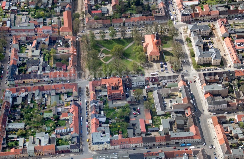 Aerial photograph Neuruppin - Old Town on the banks of Lake Ruppin in Neuruppin in Brandenburg