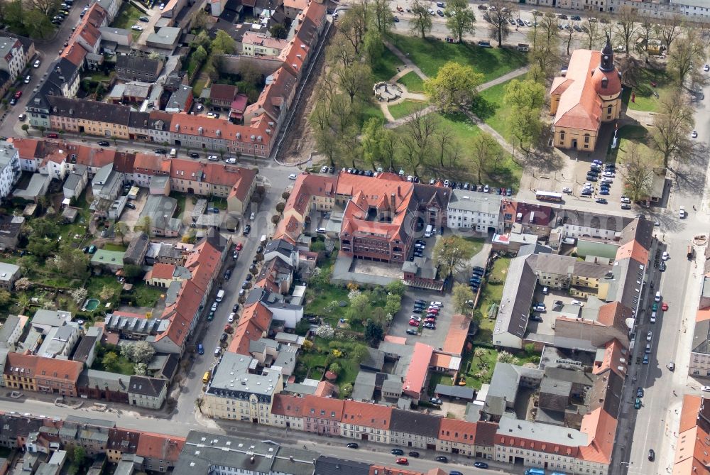 Neuruppin from above - Old Town on the banks of Lake Ruppin in Neuruppin in Brandenburg