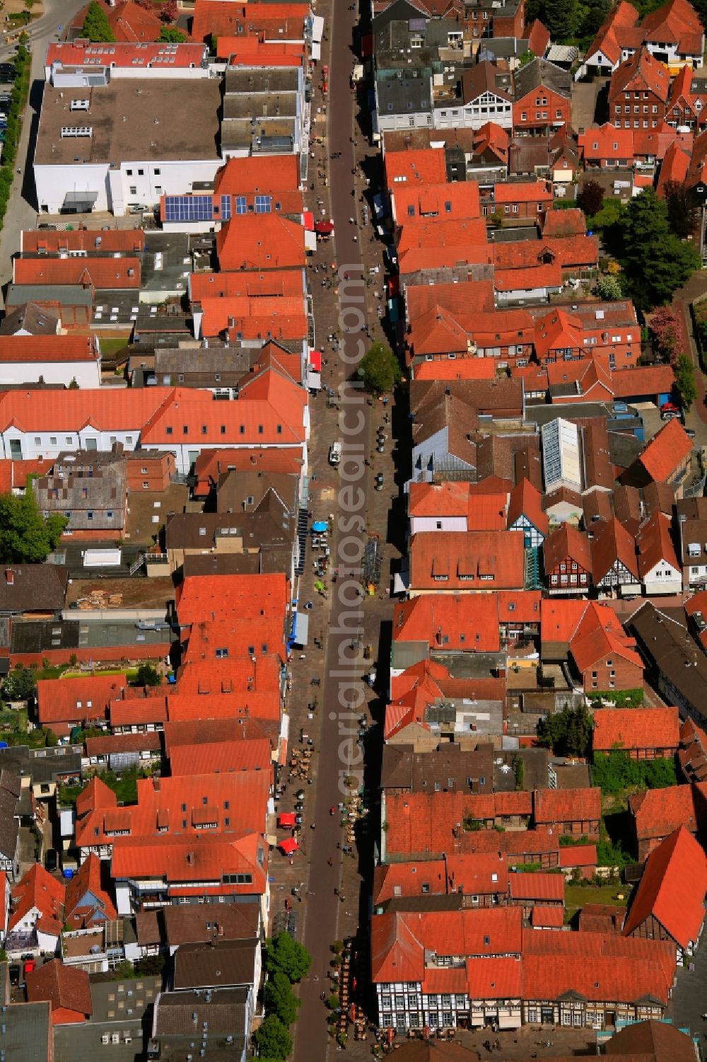 Nienburg from above - View of the historical centre of Nienburg in the state of Lower Saxony