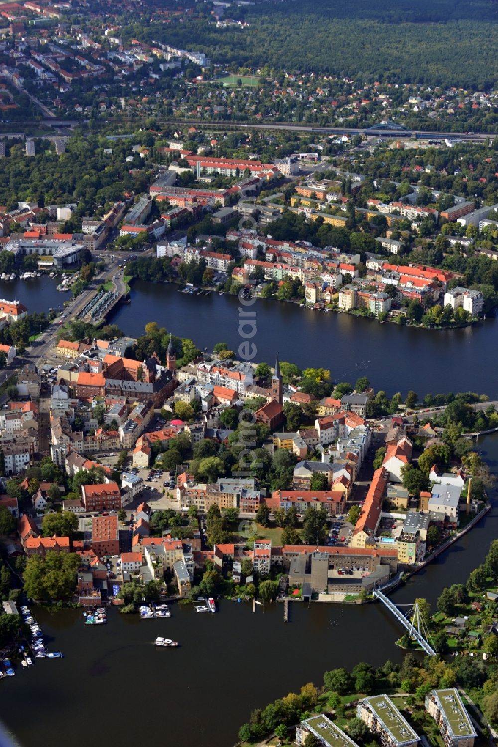 Aerial image Berlin OT Köpenick - View of the historic centre of the district of Koepenick in Berlin