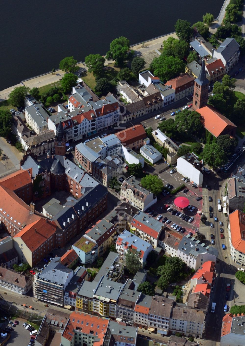 Berlin OT Köpenick from above - View of the historic centre of the district of Koepenick in Berlin