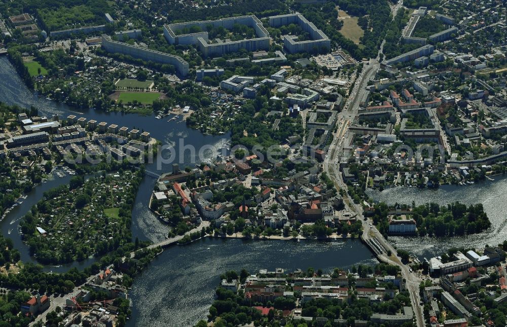 Aerial photograph Berlin - View of the historic centre of the district of Koepenick in Berlin