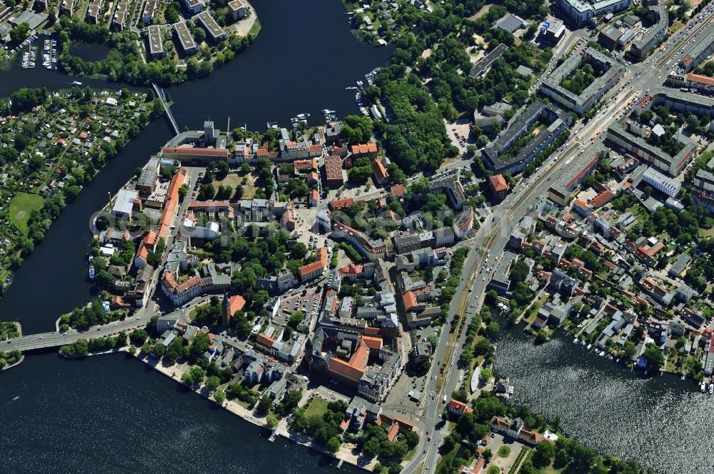 Berlin from the bird's eye view: View of the historic centre of the district of Koepenick in Berlin