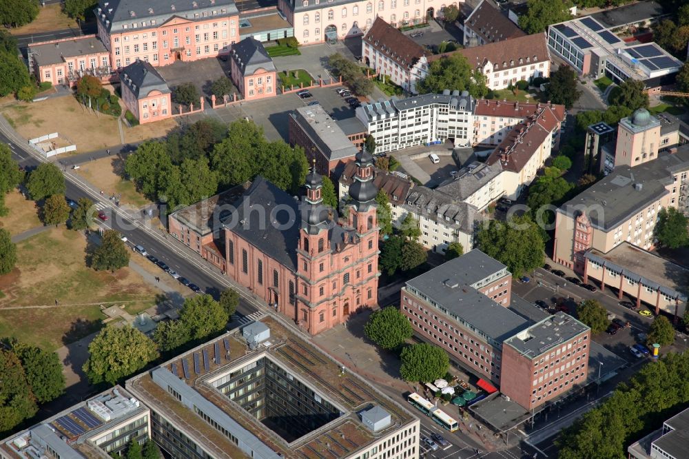 Mainz from above - Old Town and church St. Peter's on the road Grosse Bleiche in Mainz in Rhineland-Palatinate