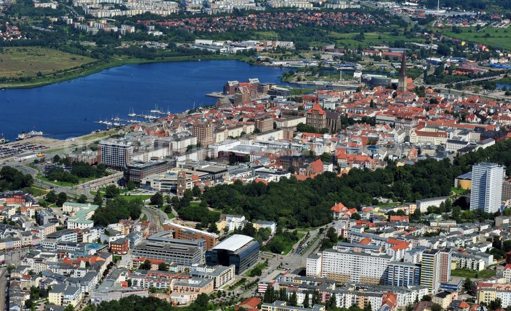 Aerial image Rostock - View of the historic centre Rostock in the state Mecklenburg-Western Pomerania