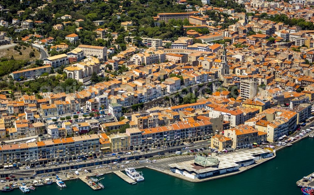 Aerial image Sète - View of the historic center of Sete in France