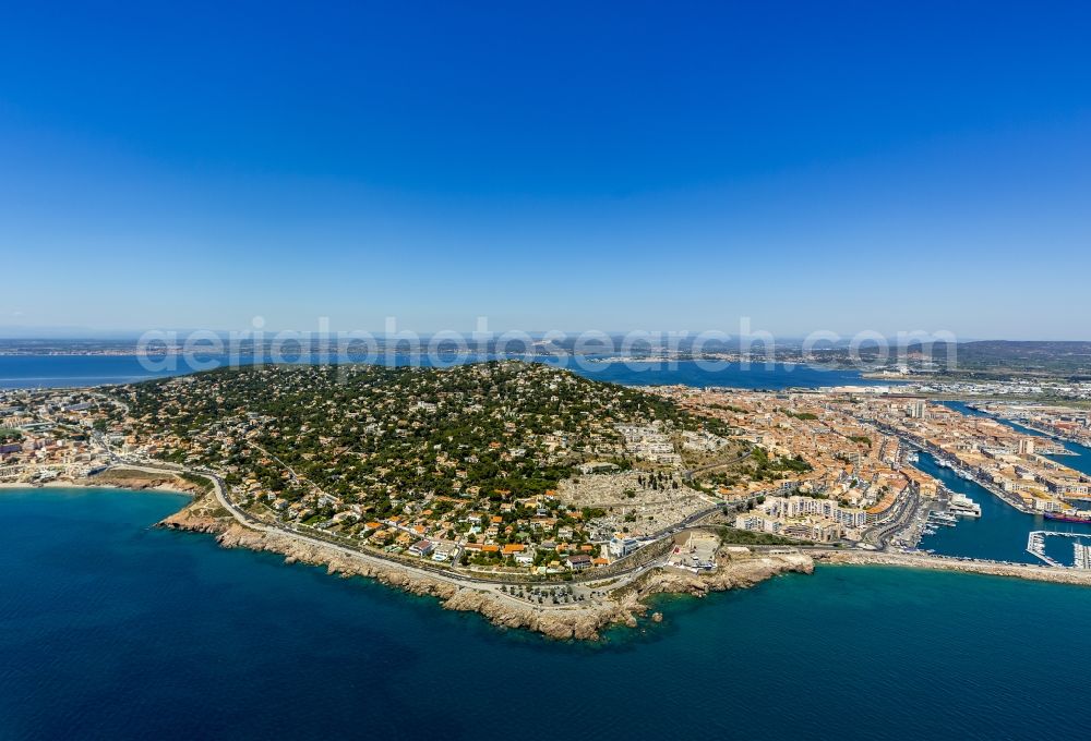 Sète from above - View of the historic center of Sete in France