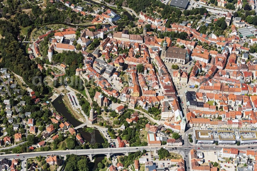 Aerial photograph Bautzen - City view on the river bank of Hauptspree in Bautzen in the state Saxony, Germany