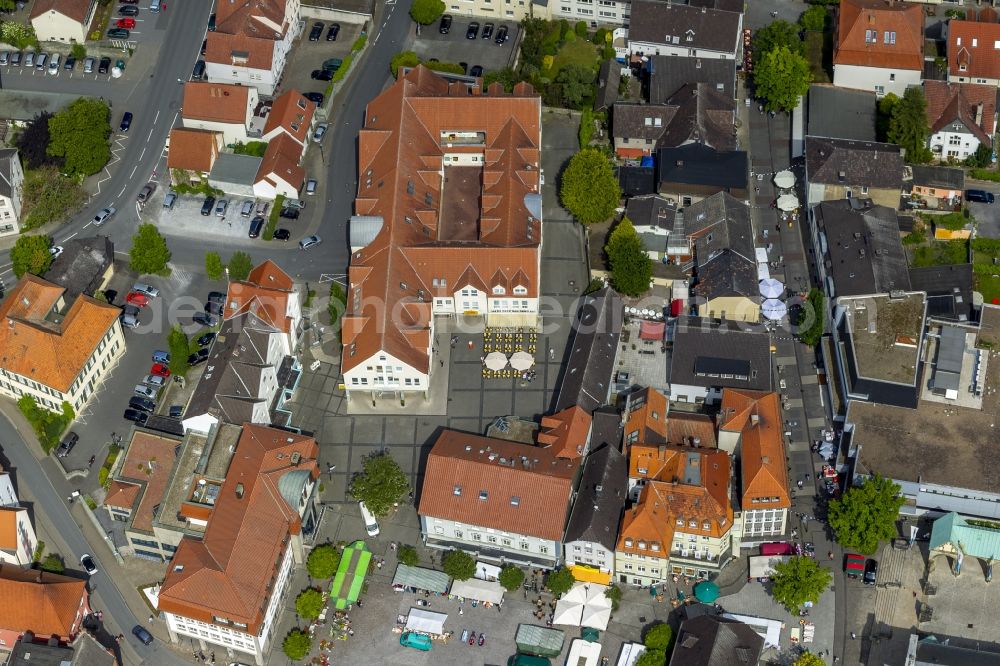 Werl from the bird's eye view: Historical city center of Werl in the state North Rhine-Westphalia. Some of the old town houses are obtained in the city center