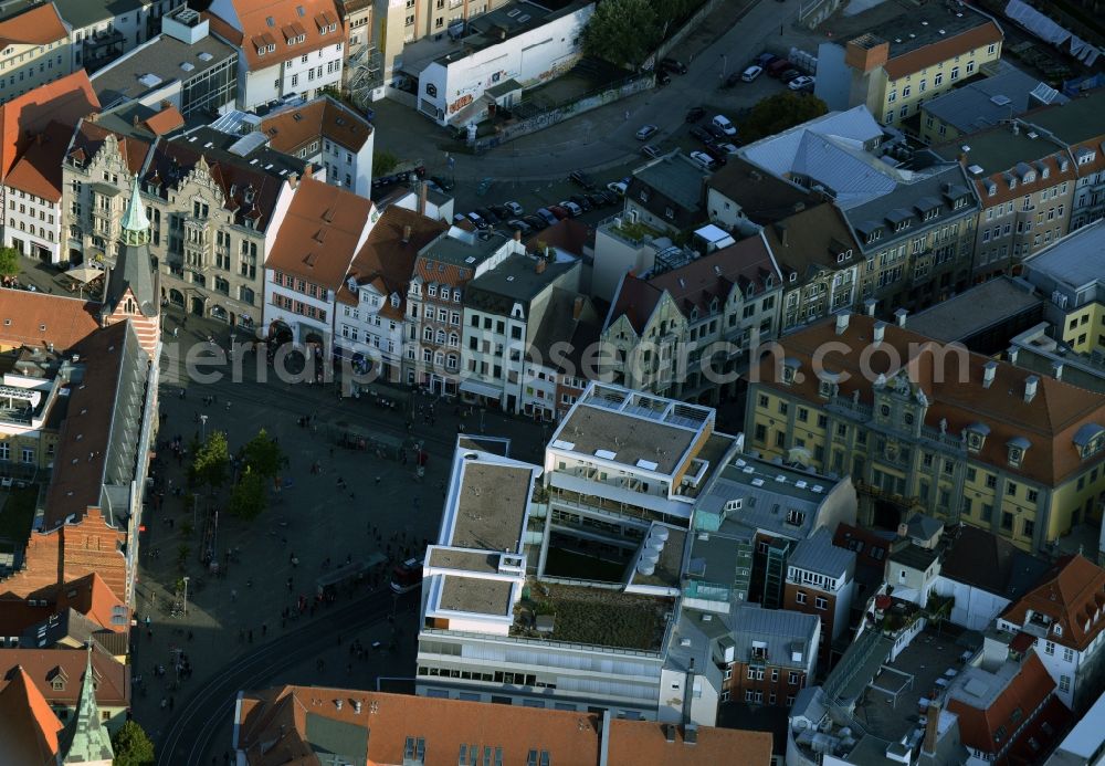 Erfurt from above - Old Town area and city center in Erfurt in the state Thuringia