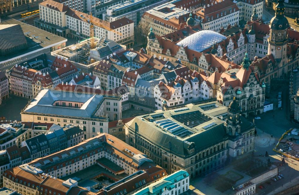 Aerial image Dresden - Old Town area and city center in the district Zentrum in Dresden in the state Saxony, Germany