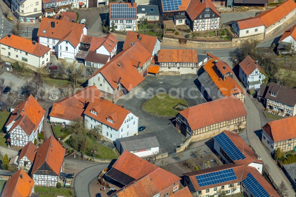 Aerial image Adorf - Old Town area and city center in Adorf in the state Hesse, Germany