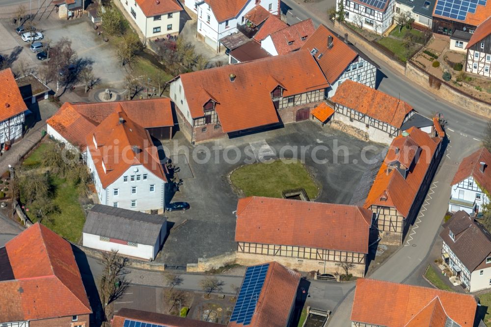 Aerial photograph Adorf - Old Town area and city center in Adorf in the state Hesse, Germany