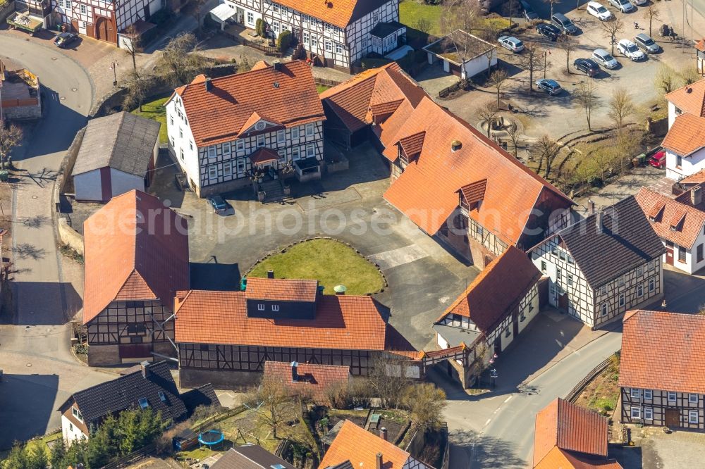 Aerial image Adorf - Old Town area and city center in Adorf in the state Hesse, Germany