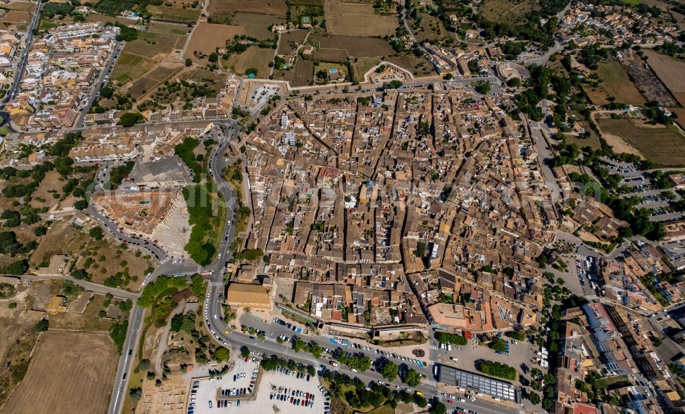 Aerial photograph Alcudia - Old Town area and city center in Alcudia in Balearische Insel Mallorca, Spain