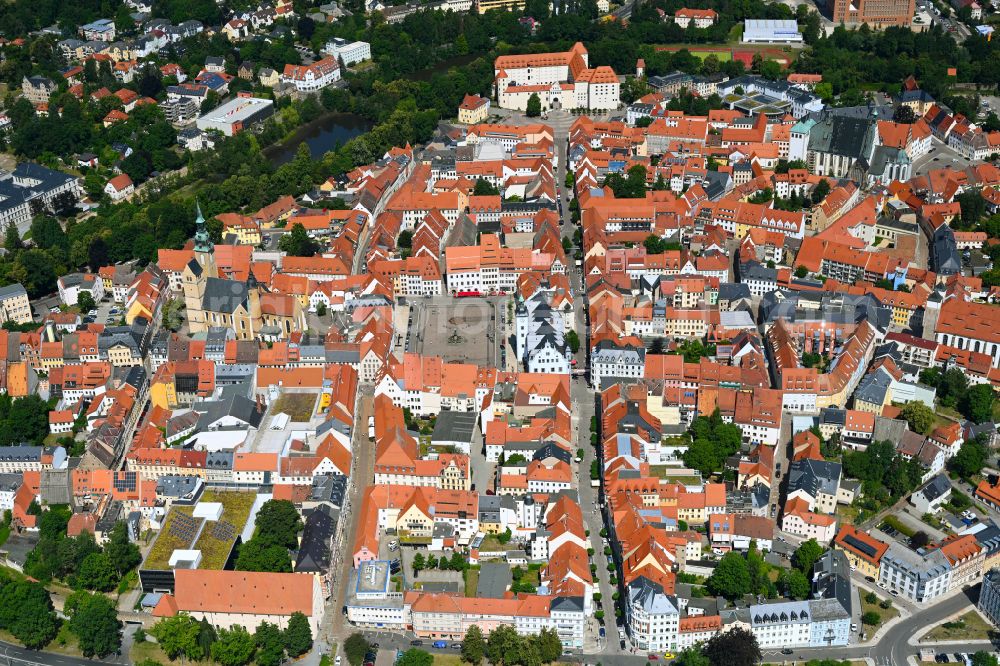 Aerial image Altstadt - Old Town area and city center in Altstadt in the state Saxony, Germany