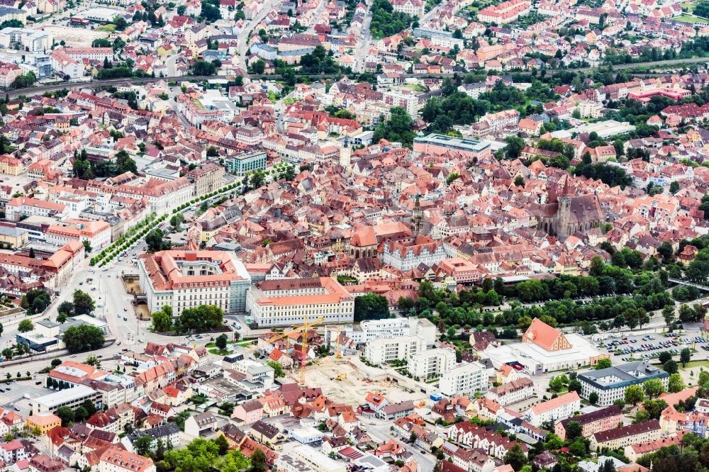 Aerial image Ansbach - Old Town area and city center in Ansbach in the state Bavaria, Germany