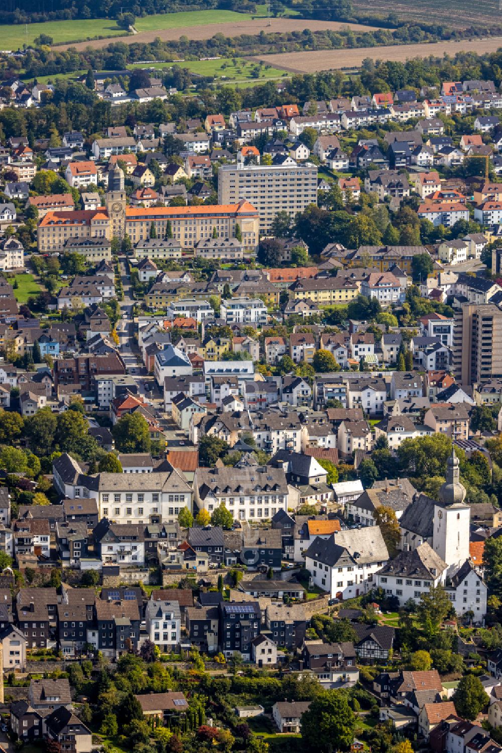 Aerial photograph Arnsberg - Old Town area and city center in Arnsberg in the state North Rhine-Westphalia, Germany