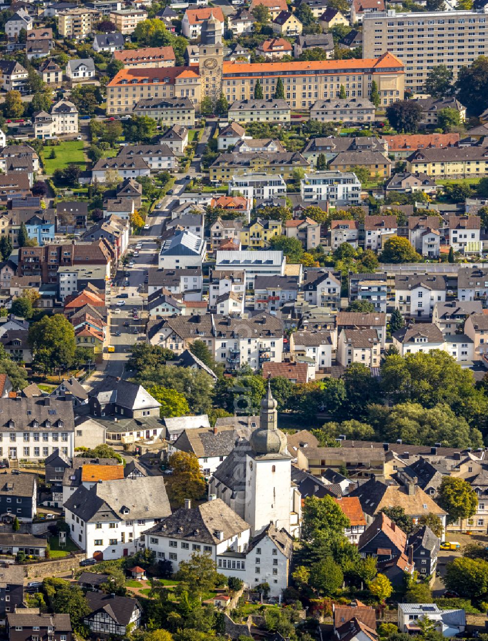 Arnsberg from above - Old Town area and city center in Arnsberg in the state North Rhine-Westphalia, Germany